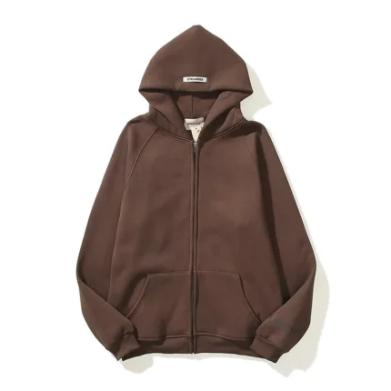Essentials Brown zip hoodie
